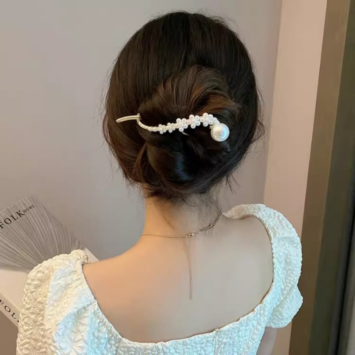 Elegant Glitter Pearl Hair Cli - Korean Girls Lifestyle ulasan dan harga